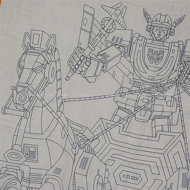 [Pre-loved] HERMES scarf Carre H 100 Mega Chariot Limited Naturel Cashmere70% / Silk30%[LIKE NEW][Authentic]