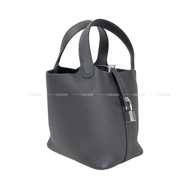 HERMES Handbag Picotin Lock 18 PM Ardoise Taurillon Clemence Silver HW Stamp K[BRAND NEW][Authentic]