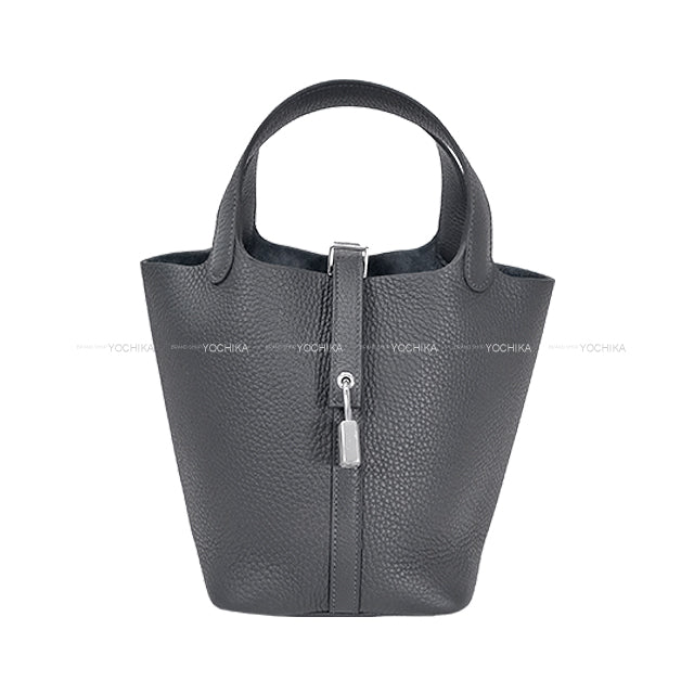 HERMES Handbag Picotin Lock 18 PM Ardoise Taurillon Clemence Silver HW Stamp K[BRAND NEW][Authentic]