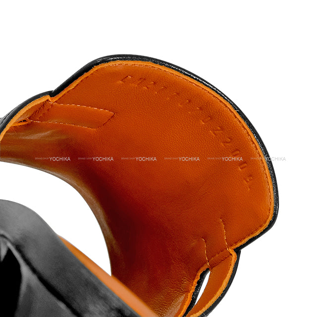 HERMES sandals Lady's Candy Noir (Black) Calf #37 1/2[EXCELLENT][Authentic]