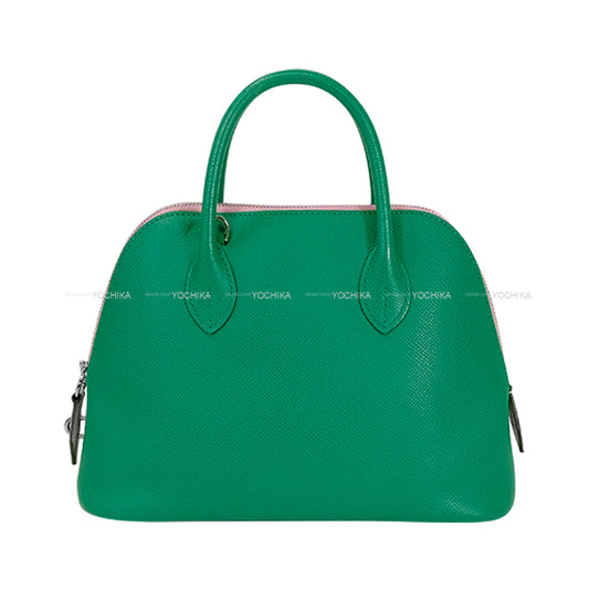 [Pre-loved] HERMES Shoulder bag Bolide1923 25 Tricolor Vert Jade/Nata/Mauve sylvestre Veau Epsom Silver HW Stamp U[USED SA][Authentic]
