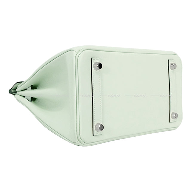 HERMES Handbag Birkin25 Vert Fizz Veau Swift Silver HW Stamp B[EXCELLENT][Authentic]