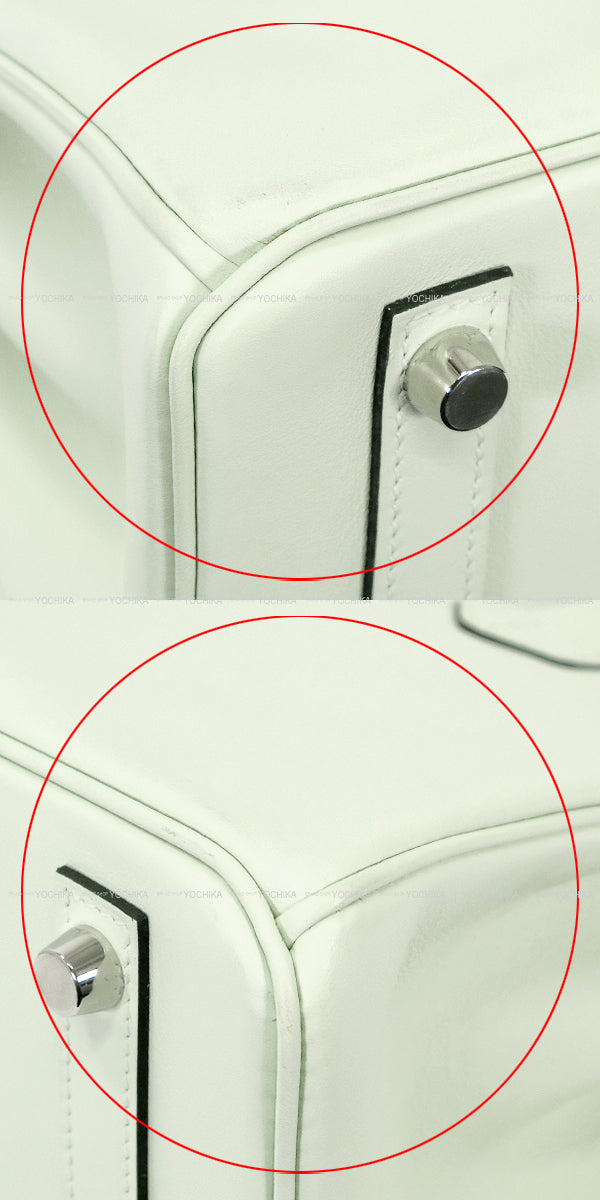 HERMES Handbag Birkin25 Vert Fizz Veau Swift Silver HW Stamp B[EXCELLENT][Authentic]