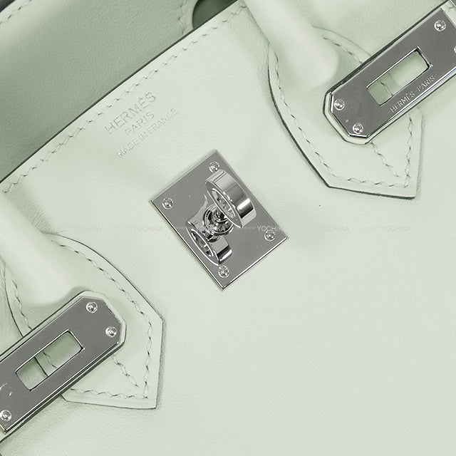 HERMES Handbag Birkin25 Vert Fizz Veau Swift Silver HW Stamp B[EXCELLENT][Authentic]