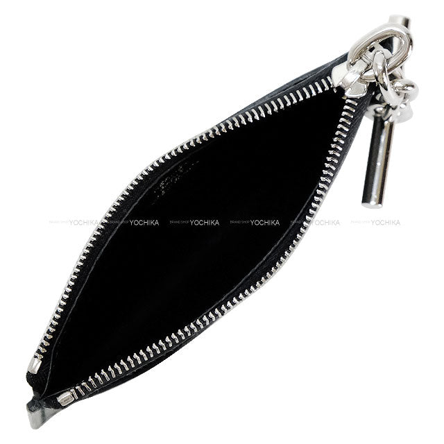 [Pre-loved] HERMES card holder Strap card holder PM Noir (Black) Evercolor Silver HW Stamp Z[LIKE NEW][Authentic]