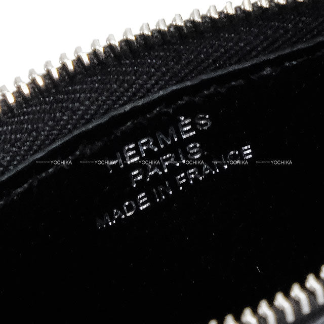 [Pre-loved] HERMES card holder Strap card holder PM Noir (Black) Evercolor Silver HW Stamp Z[LIKE NEW][Authentic]