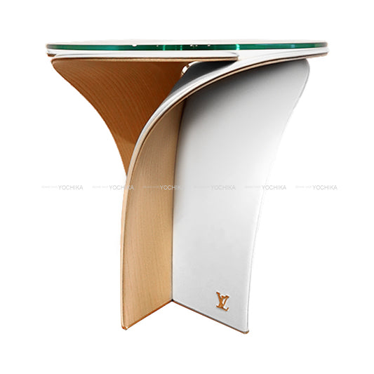 [Pre-loved] LOUIS VUITTON furniture LV×Tokujin Yoshioka Nomade Collection Blossom Stool Milk Ashwood Calf Leather Gold HW R98507[LIKE NEW][Authentic]