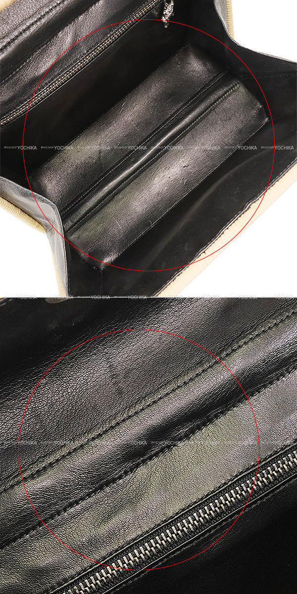 [Pre-loved] CHROME HEARTS Handbag DOLLY Blanc (White)/Noir (Black)/Naturel Silver925 (SV925 Ag925) Leather/Rattan Silver HW[USED SA][Authentic]
