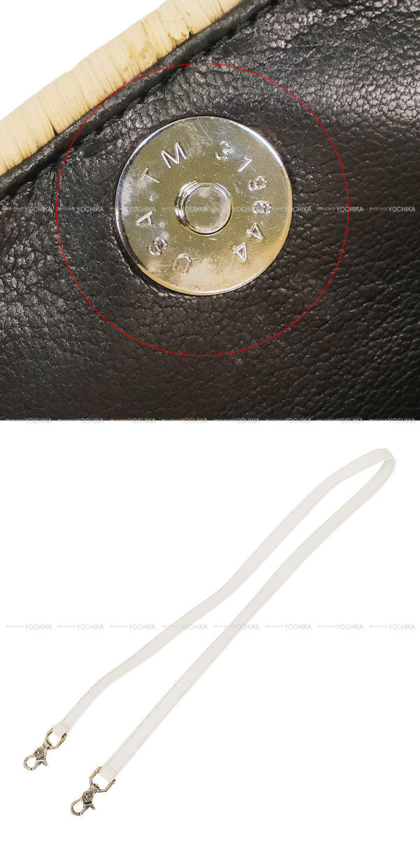 [Pre-loved] CHROME HEARTS Handbag DOLLY Blanc (White)/Noir (Black)/Naturel Silver925 (SV925 Ag925) Leather/Rattan Silver HW[USED SA][Authentic]
