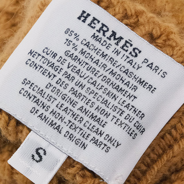 HERMES glove Lou Miton Noisette Camel Cashmere /Mohair[BRAND NEW][Authentic]