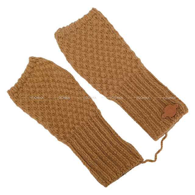 HERMES glove Lou Miton Noisette Camel Cashmere /Mohair[BRAND NEW][Authentic]