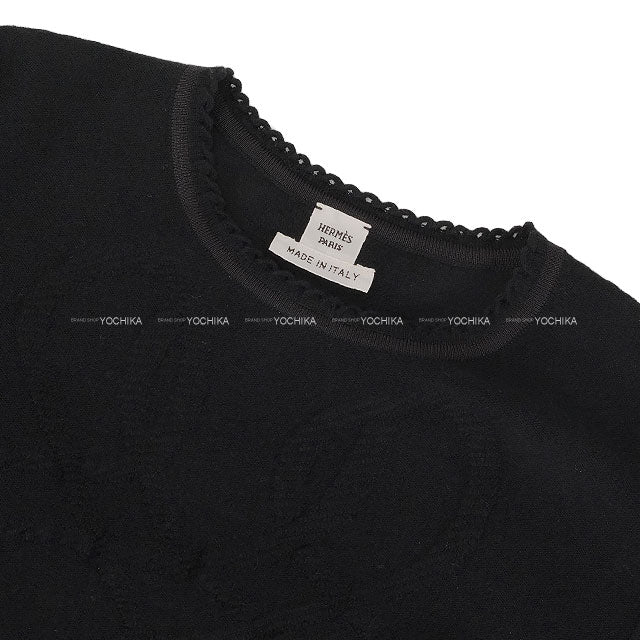 2025 AW HERMES Knit Ladies PALEFROI REMIX Noir (Black) Wool100% ♯34 5H2636DF[EXCELLENT][Authentic]