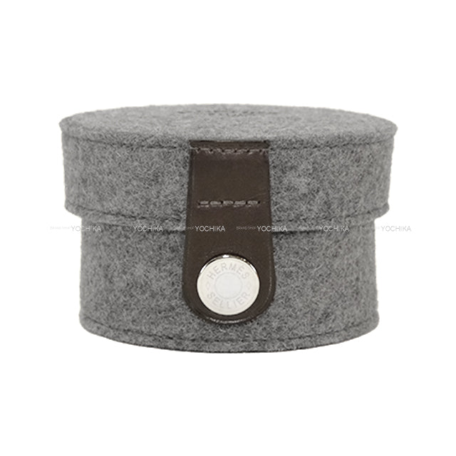[Pre-loved] HERMES Suger Box Acier Feutre(Felt)/Veau Barenia[LIKE NEW][Authentic]