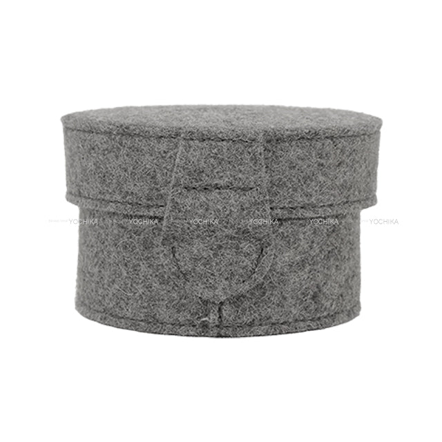 [Pre-loved] HERMES Suger Box Acier Feutre(Felt)/Veau Barenia[LIKE NEW][Authentic]