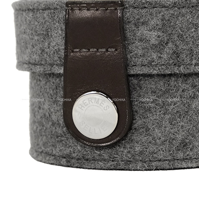 [Pre-loved] HERMES Suger Box Acier Feutre(Felt)/Veau Barenia[LIKE NEW][Authentic]