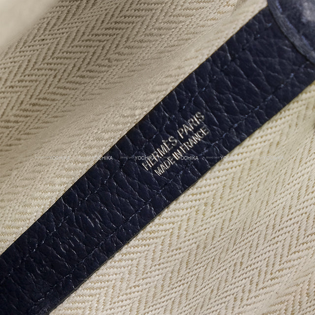 [Pre-loved] HERMES tote bag Garden Party 30 TPM Bleu Nuit Veau Negonda Silver HW Stamp T[USED SA][Authentic]