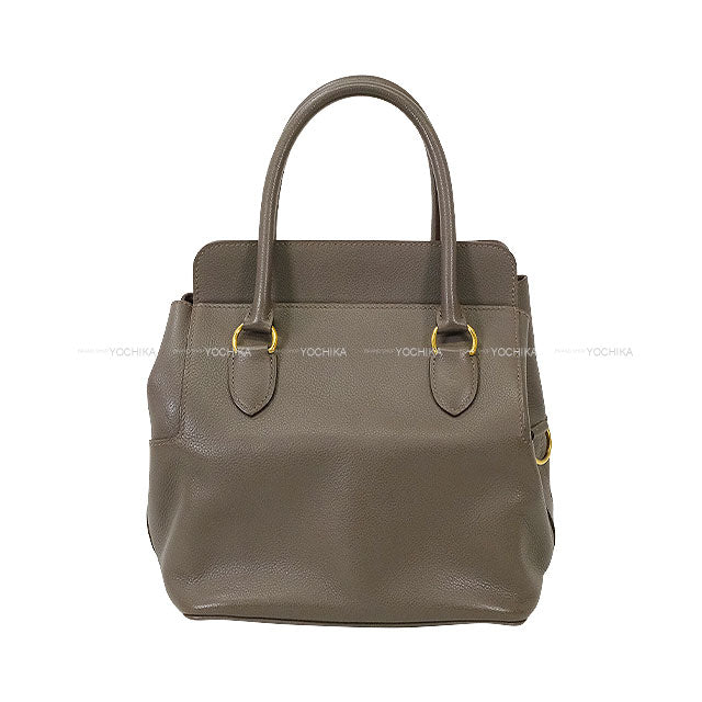 [Pre-loved] HERMES Handbag Tool Box 20 Etain Evercolor Gold HW Stamp X[USED SA][Authentic]