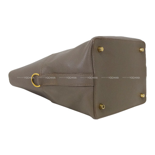 [Pre-loved] HERMES Handbag Tool Box 20 Etain Evercolor Gold HW Stamp X[USED SA][Authentic]