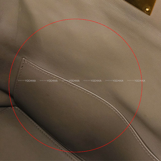 [Pre-loved] HERMES Handbag Tool Box 20 Etain Evercolor Gold HW Stamp X[USED SA][Authentic]