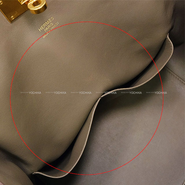 [Pre-loved] HERMES Handbag Tool Box 20 Etain Evercolor Gold HW Stamp X[USED SA][Authentic]