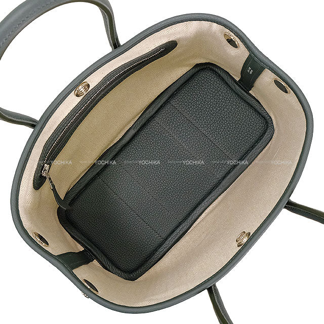 HERMES Handbag Neo Garden Party 23 Vert Mangrove Veau Negonda Silver HW Stamp K[BRAND NEW][Authentic]