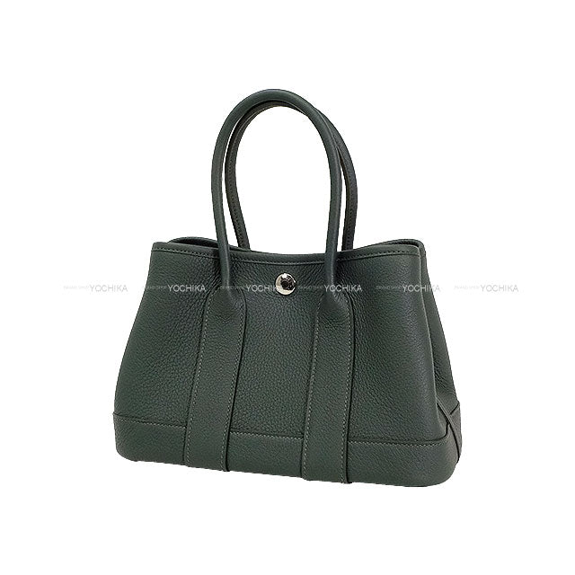 HERMES Handbag Neo Garden Party 23 Vert Mangrove Veau Negonda Silver HW Stamp K[BRAND NEW][Authentic]