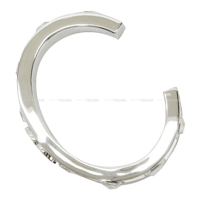 [Pre-loved] 2025 Cruise Collection CHANEL bangle COCO Mark Rhinestone Blanc (White) Resin Silver HW ABE820[LIKE NEW][Authentic]
