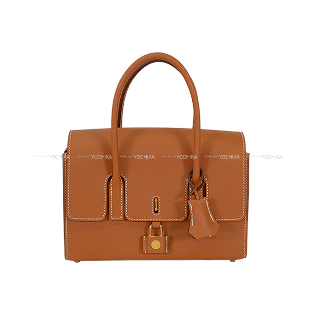 HERMES Handbag NEW DRAG 2 22 Gold Evercolor Gold HW Stamp W[EXCELLENT][Authentic]