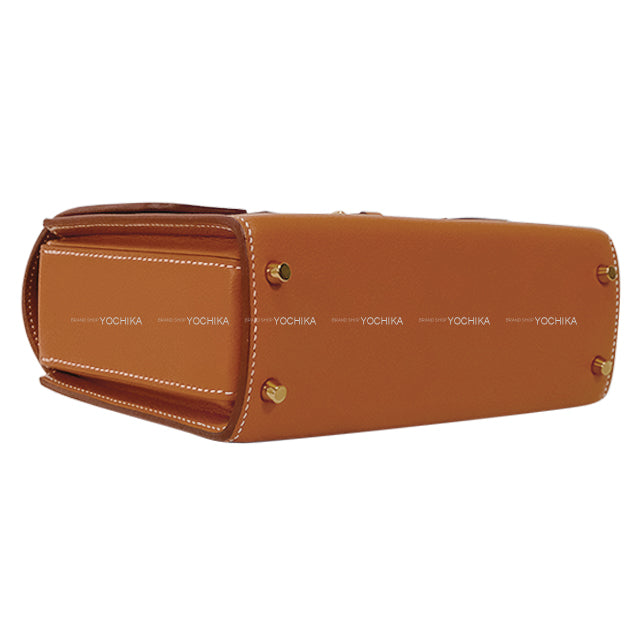 HERMES Handbag NEW DRAG 2 22 Gold Evercolor Gold HW Stamp W[EXCELLENT][Authentic]