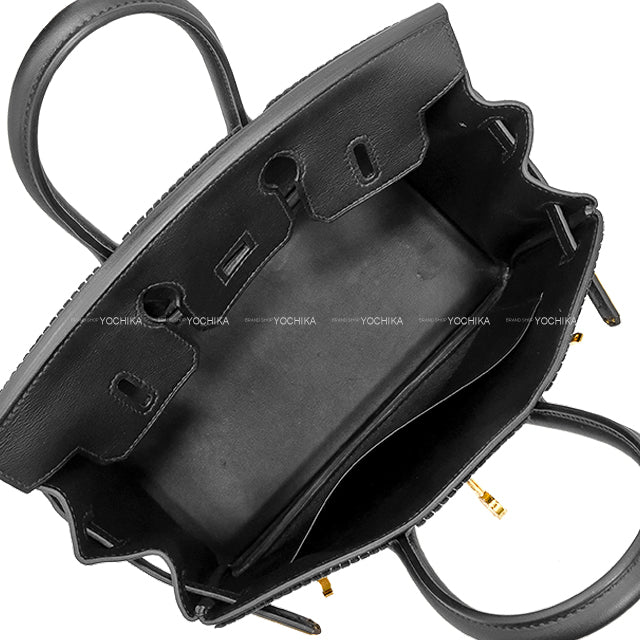 [Pre-loved] HERMES Handbag Birkin25 Cote a Cote Noir (Black) Veau Swift/Tuffetage Gold HW Stamp B[LIKE NEW][Authentic]