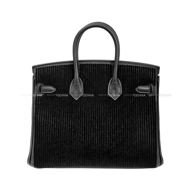 [Pre-loved] HERMES Handbag Birkin25 Cote a Cote Noir (Black) Veau Swift/Tuffetage Gold HW Stamp B[LIKE NEW][Authentic]