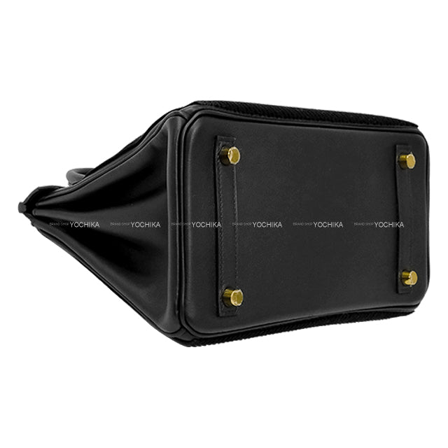 [Pre-loved] HERMES Handbag Birkin25 Cote a Cote Noir (Black) Veau Swift/Tuffetage Gold HW Stamp B[LIKE NEW][Authentic]