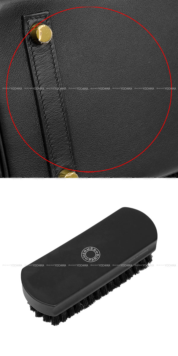 [Pre-loved] HERMES Handbag Birkin25 Cote a Cote Noir (Black) Veau Swift/Tuffetage Gold HW Stamp B[LIKE NEW][Authentic]