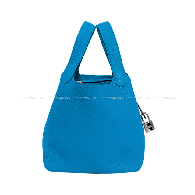 [Pre-loved] HERMES Handbag Picotin Lock 18 PM Blue Fride Taurillon Clemence Silver HW Stamp Y[LIKE NEW][Authentic]