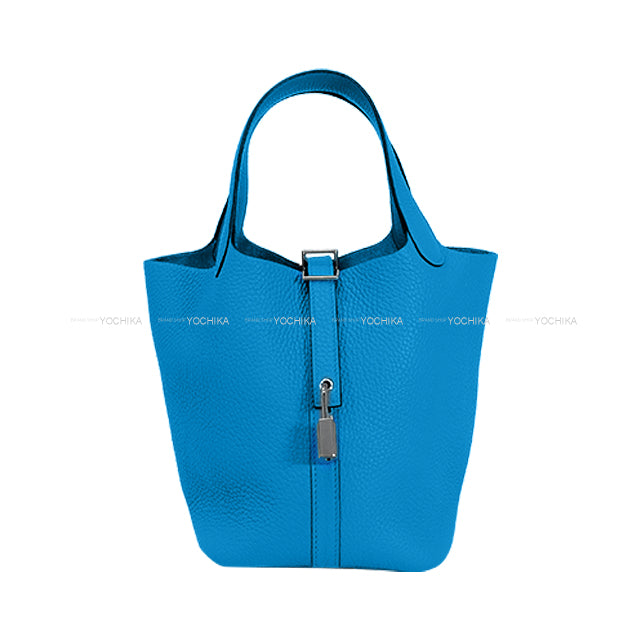 [Pre-loved] HERMES Handbag Picotin Lock 18 PM Blue Fride Taurillon Clemence Silver HW Stamp Y[LIKE NEW][Authentic]
