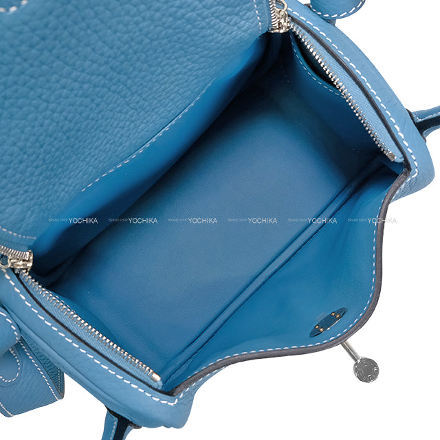 [Pre-loved] HERMES Shoulder bag Lindy mini 20 New Bleu Jean Taurillon Clemence Silver HW Stamp W[LIKE NEW][Authentic]