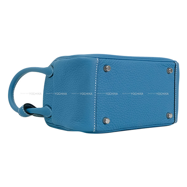 [Pre-loved] HERMES Shoulder bag Lindy mini 20 New Bleu Jean Taurillon Clemence Silver HW Stamp W[LIKE NEW][Authentic]