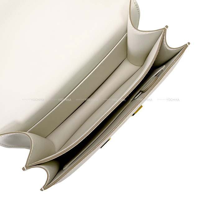 [Pre-loved] HERMES Shoulder bag Constance 3 18 Miroir Craie Veau Swift Gold HW Stamp W[LIKE NEW][Authentic]