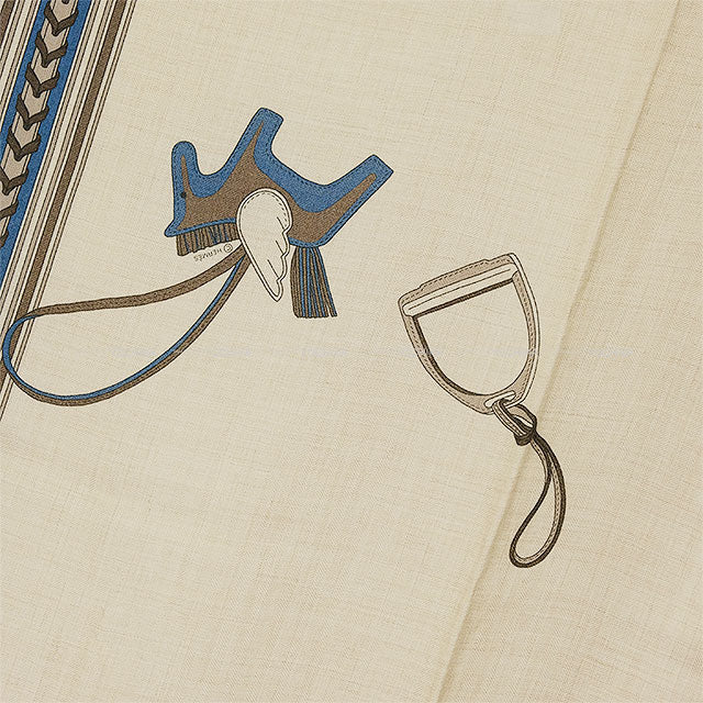 [Pre-loved] 2023 SS HERMES scarf Echarpe Rectangle Et Gris-Gris Ciel/Blue/Glycine Cashmere/Silk[LIKE NEW][Authentic]