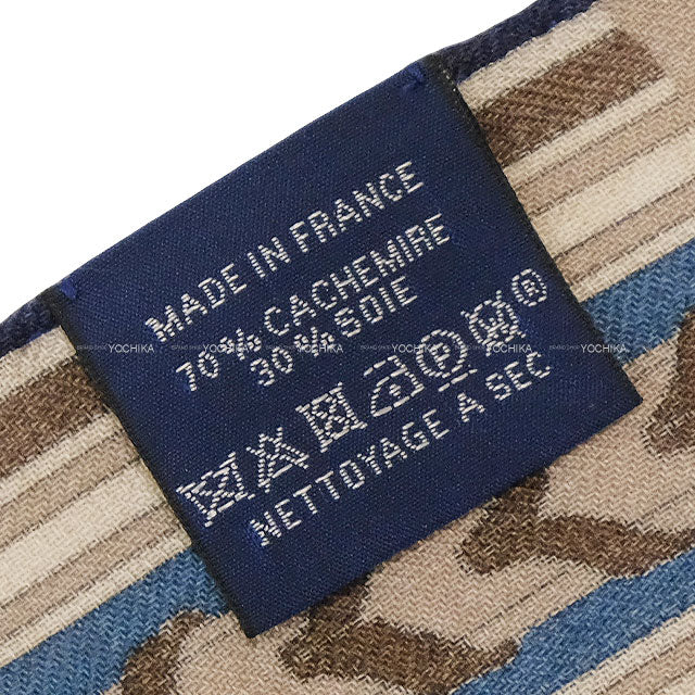 [Pre-loved] 2023 SS HERMES scarf Echarpe Rectangle Et Gris-Gris Ciel/Blue/Glycine Cashmere/Silk[LIKE NEW][Authentic]