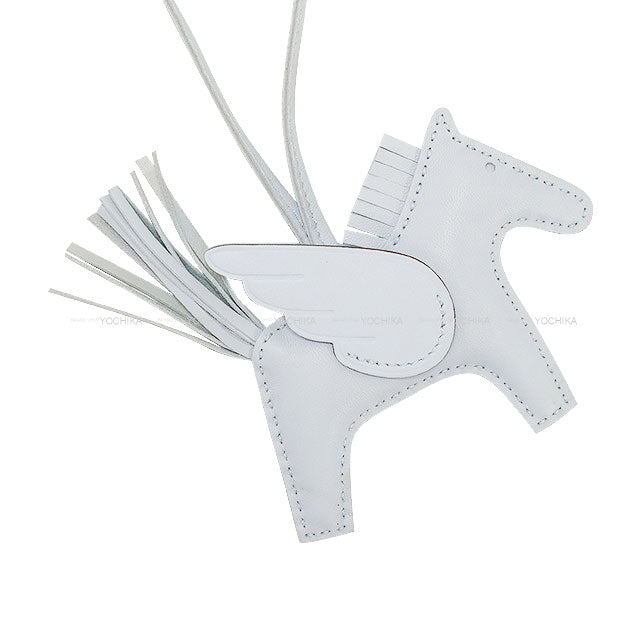 HERMES bag charm Rodeo Pegasus PM SO BRUME Blue brume Agneau Milo/Veau Swift Stamp W[ALMOST NEW][Authentic]