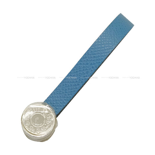 HERMES Glove Holder Malis Sellier Botton Bleu Jean Veau Epsom Silver HW[EXCELLENT][Authentic]