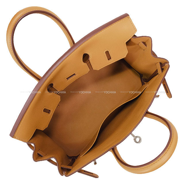 [Pre-loved] HERMES Handbag Birkin25 In & Out Biscuit Veau Swift Silver HW Stamp Z[LIKE NEW][Authentic]