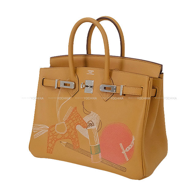[Pre-loved] HERMES Handbag Birkin25 In & Out Biscuit Veau Swift Silver HW Stamp Z[LIKE NEW][Authentic]
