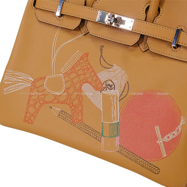 [Pre-loved] HERMES Handbag Birkin25 In & Out Biscuit Veau Swift Silver HW Stamp Z[LIKE NEW][Authentic]