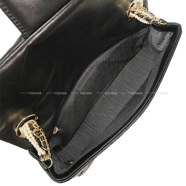 [Pre-loved] CHANEL Shoulder bag Westminster Pearl Chain Noir (Black) Lambskin Champagne Gold HW A39011[USED SA][Authentic]