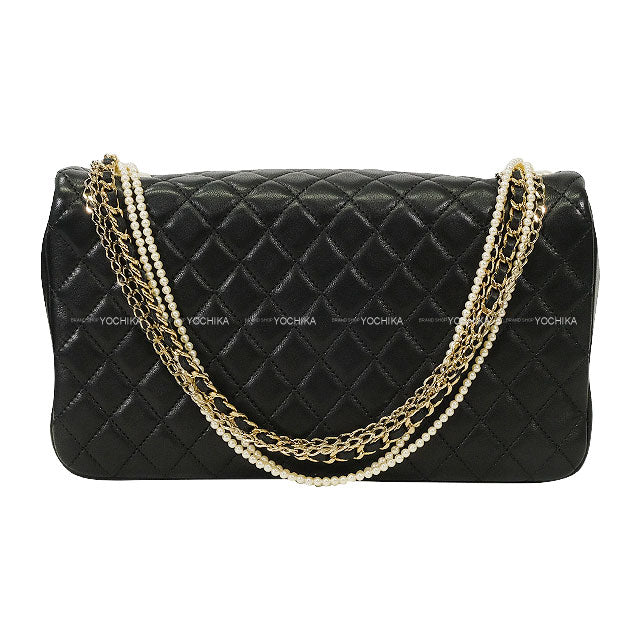 [Pre-loved] CHANEL Shoulder bag Westminster Pearl Chain Noir (Black) Lambskin Champagne Gold HW A39011[USED SA][Authentic]