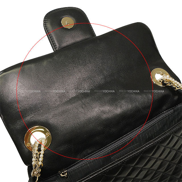 [Pre-loved] CHANEL Shoulder bag Westminster Pearl Chain Noir (Black) Lambskin Champagne Gold HW A39011[USED SA][Authentic]