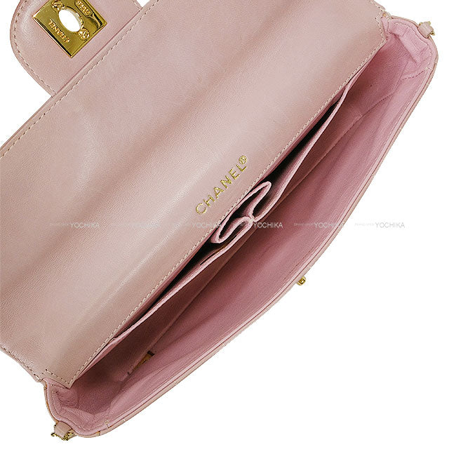 [Pre-loved] CHANEL Shoulder bag Chocolate Bar Light pink Lambskin Gold HW A15316[USED AB][Authentic]