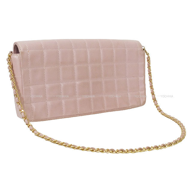 [Pre-loved] CHANEL Shoulder bag Chocolate Bar Light pink Lambskin Gold HW A15316[USED AB][Authentic]
